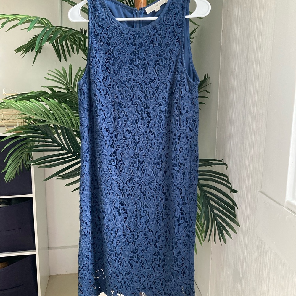 Beautiful Blue Lace Loft Dress